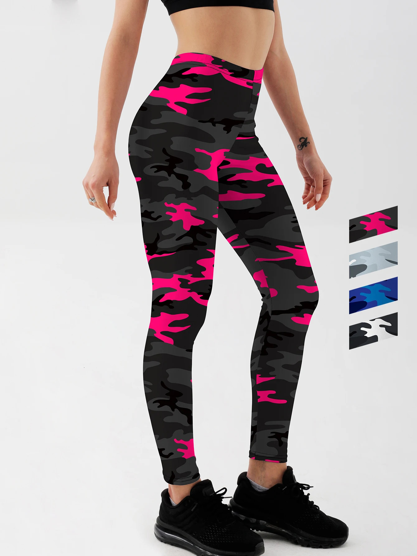 Fashion Women camouflage Leggings For Fitness High Waist Gym Legging Push Up navy 250725