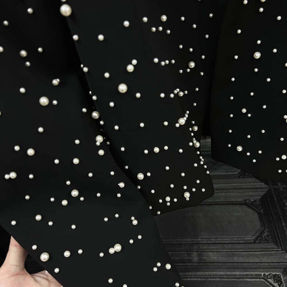 Men's 2025 Spring Korean Version High Street Coats Loose Comfort Trendy Short Tops Niche New High-End Beaded Design Jackets