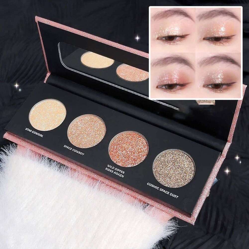 Dia Four Color Highlighter Palette Glitter Shimmer Eye Shadow Sier Moonlight Brightening Lying Silkworm Face Body Makeup