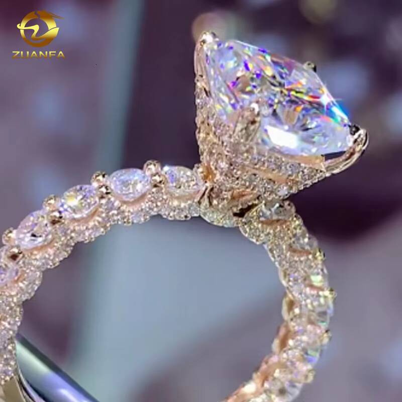 Luxury Jewelry NO MOQ Customize Manufacturer Direct Custom OEM Design Emerald Cut Moissanite 10K 14K 18K Solid Gold Ring