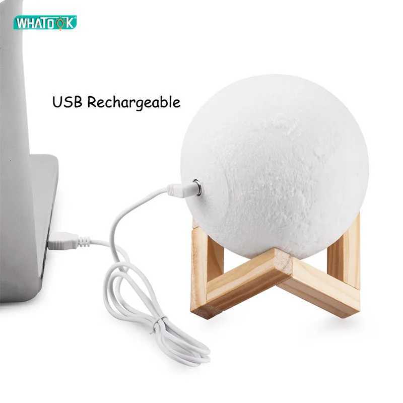 3D Print Moon Lamp Rechargeable Color Change 3D Light Touch Moon Lamp Childrens Night Light LED Night Light for Home 2024 XJ250725