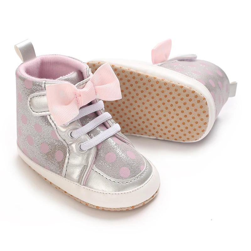 018 Months Cute Bow Baby Girl Sports Shoes Soft Bottom Lightweight NonSlip Indoor and Outdoor First Step Walking Shoes 250725