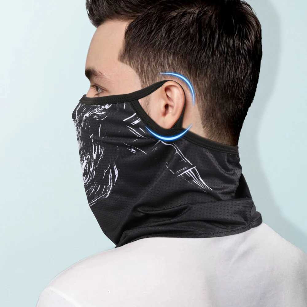 Skull Print Quick-drying Bandana Summer Scarf Breathable Half Face Cover Reusable Neck Gaiter Mask Sport Cycling Hiking Fishing Z250725