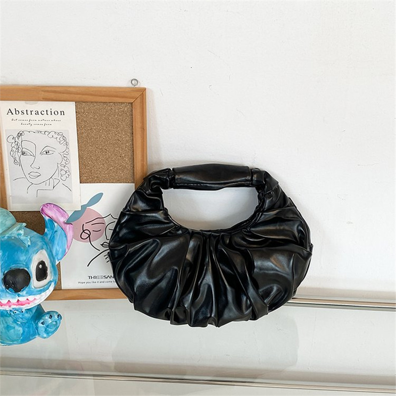 Luxury Brand Designer Bag Women's Bag New Glossy Metal PU Luxury bag Cloud Bag Fashion Pleated Design Handbag European And American Style Women&#