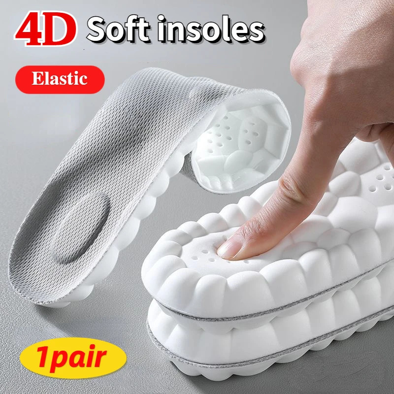 4D Massage Shoes Insoles Super Soft Latex Sports Insole for Feet Running Basket Shoe Sole Arch Support Orthopedic Inserts Unisex 250725