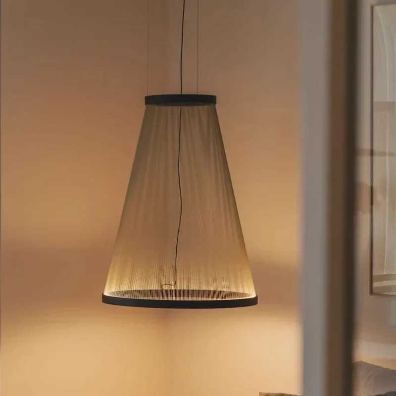 Nordic Tassel Line Art Chandelier Living Dining Room Loft Home Decor LED Net-like Hanging Lamp Duplex Villa Stair LightXJ250725