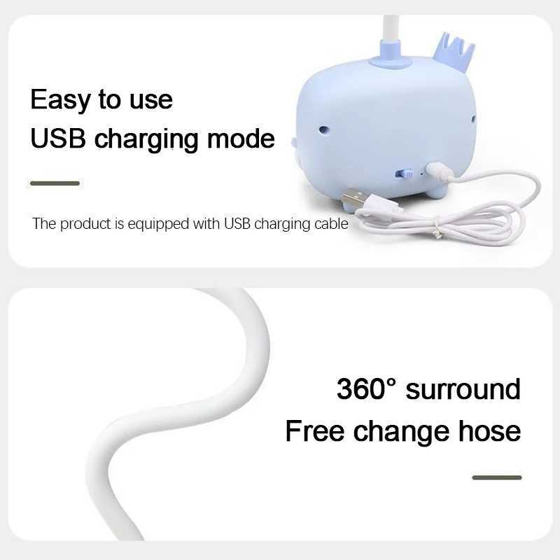 Creative USB LED Night Lights Small TV Desk Lamp Pen Holder Dual Purpose Desktop Girl Heart Cute Atmosphere LED Reading Lamps XJ250725