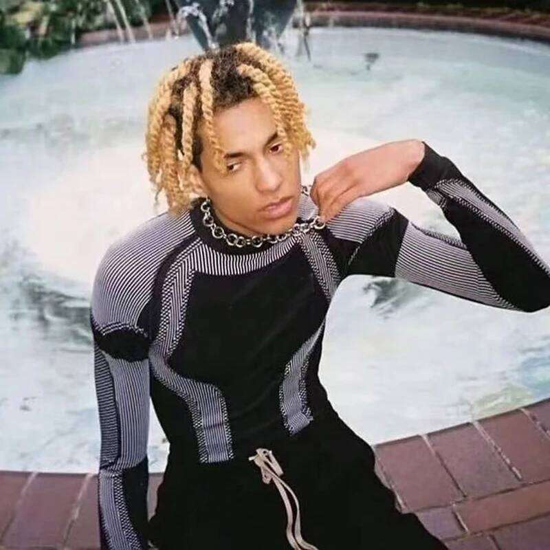 New Arrivals Mens T-Shirts Fashion Pattern Print Long Sleeve Turtleneck Tee Shirt 2022 Autumn Trend Men Slim Fit Tops Streetwear