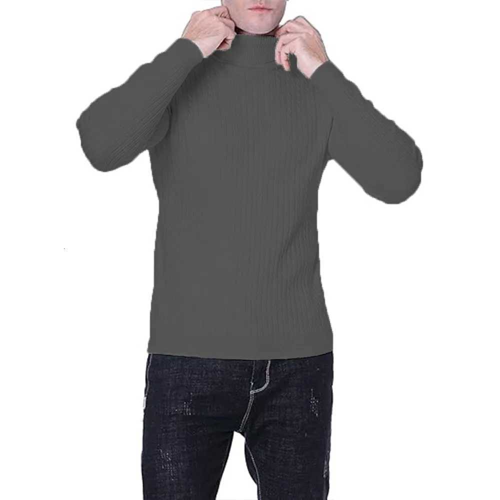 Mens Turtleneck Sweaters Men Pullovers Casual Slim Fit Sweater Male Bottoming Shirt Autumn Winter Warm High Elastic Tops Z250725