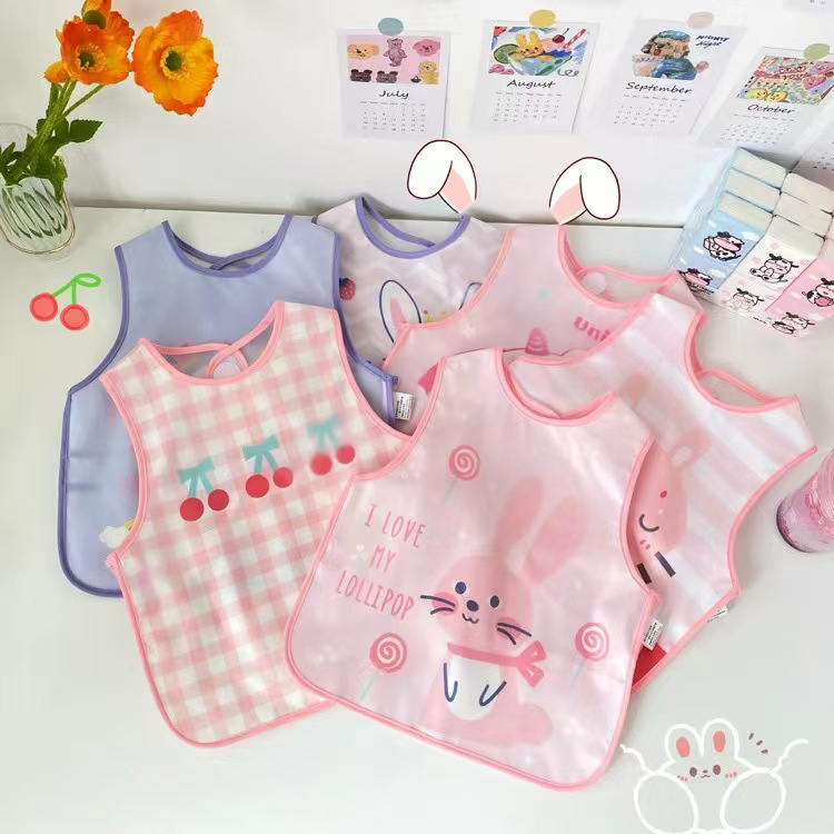 Personalized Child Protective Clothing: Waterproof Sleeveless Bib for Easy Clean-Up Meals
