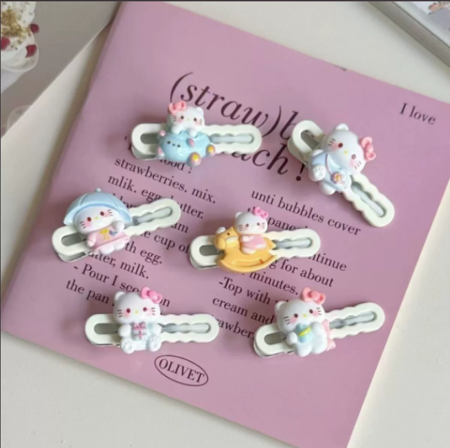 Children's cartoon Kitty hair clips cute and sweet girl bangs side clips wholesale night market stall headwear and hair accessories