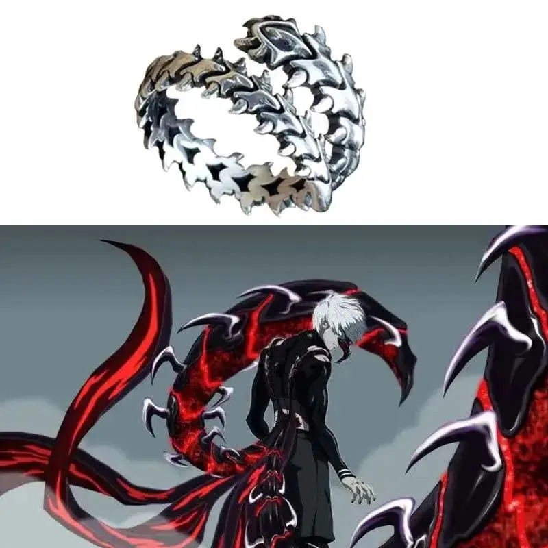 Anime Tokyo Ghoul Ring Kaneki Ken Cosplay Adjustable Opening Unisex Punk Jewelry Gift Prop Accessories 250716