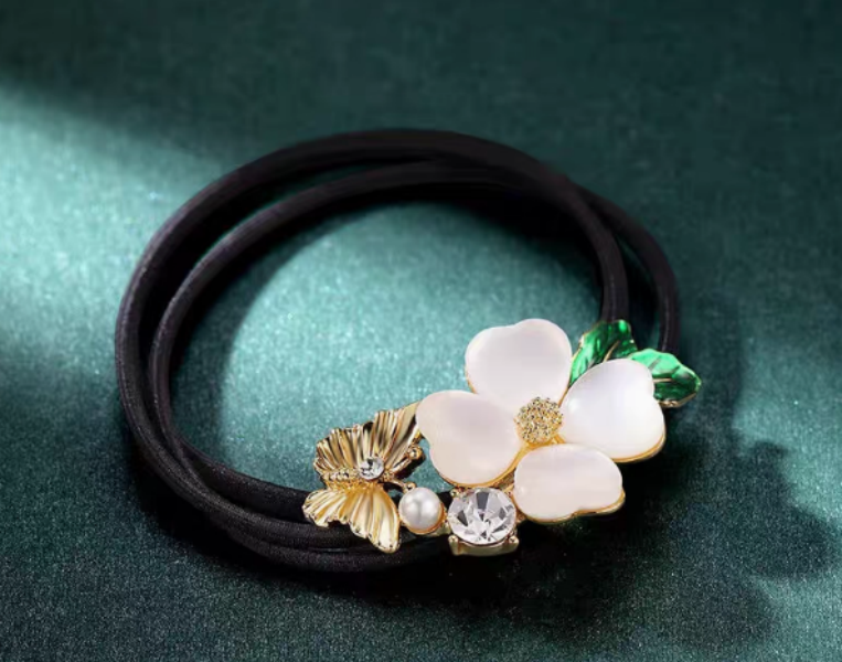 Hair Accessories opal Clover Hair rope Fashion Accessories Gift Women Designer Jewelry Rubber Band Ponytail Hair Rope