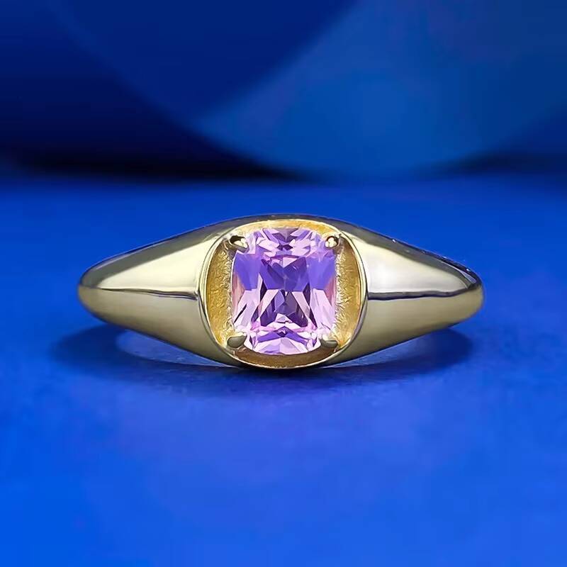 MEENOY Fake Diamond 925 Sterling Silver Purple Gemstone 18K Gold Wedding Engagement Ring for Women