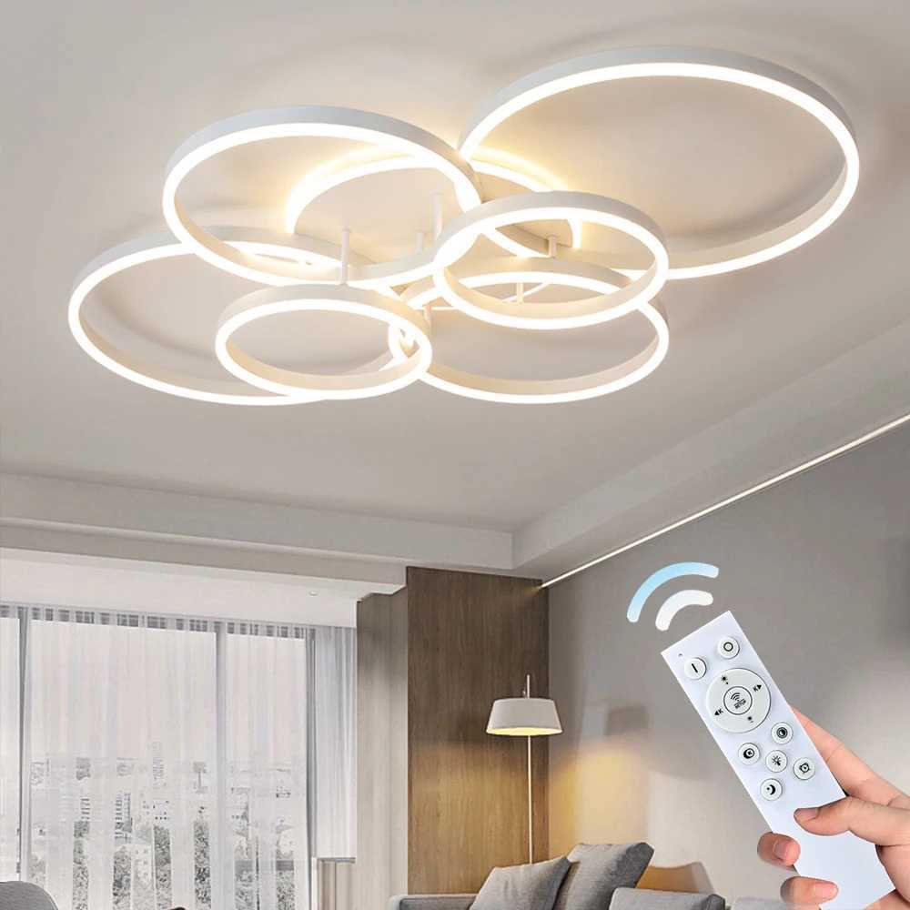 Modern Led Ceiling Chandelier Circular Ring Chandelier Living Bedroom Dining Room Lighting Home Indoor Lighting Decor ChandelierXJ250725