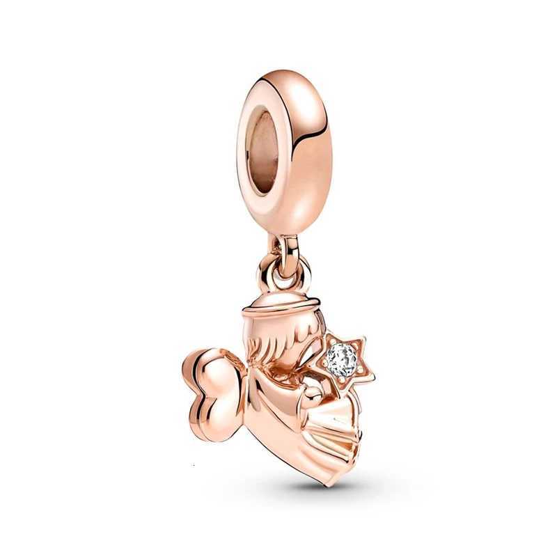 Heart Winged Angel Pendant Angel Wings Dad Mom Charm Beads Fit Original European 925 Sterling Silver Bracelet DIY Jewelry Gift XJ250726