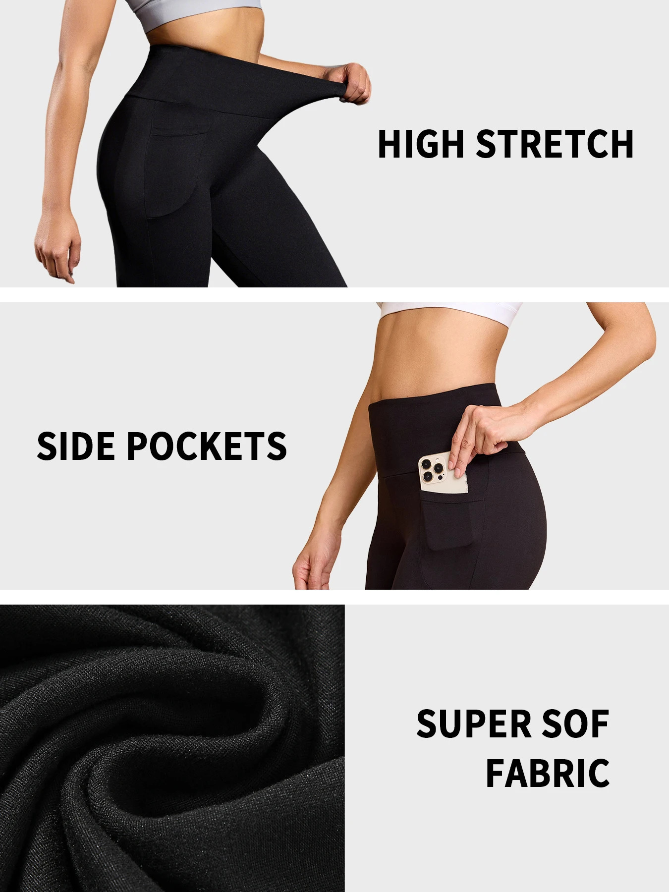 High Waisted pants For Women With Pockets Tummy Control No See Through Workout Running Yoga Athletic Push Up Gym Leggings 250725