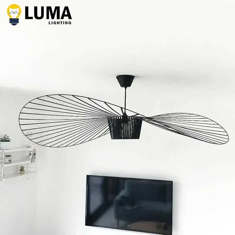 Modern Straw Hat Pendant Light Italian Designer Nordic Fabric Chandeliers Lamp for Living Room Bedroom Restaurant Home Decor XJ250725