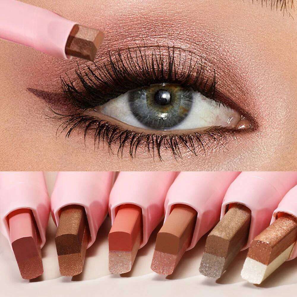 Metallic Grey Sier Eyeshadow Eyeliner Pencil Long-lasting Silkworm Highlighter Pen Two-color Shimmer Gradient Eye Shadow Stick X25072