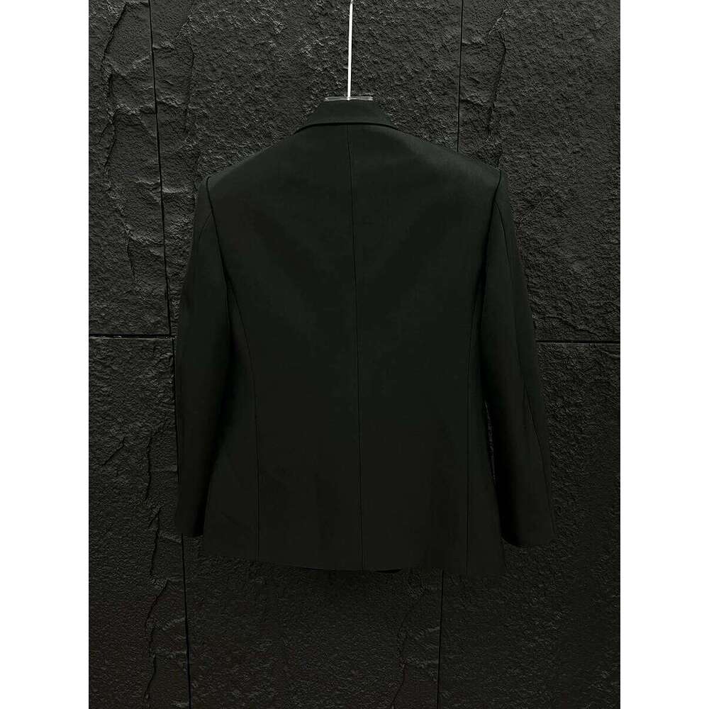 High-End Metal Hole Black Blazers Men's 2025 Spring Autumn New Handsome Loose Suit Jackets Male Long Sleeve Chic Tailored Coats
