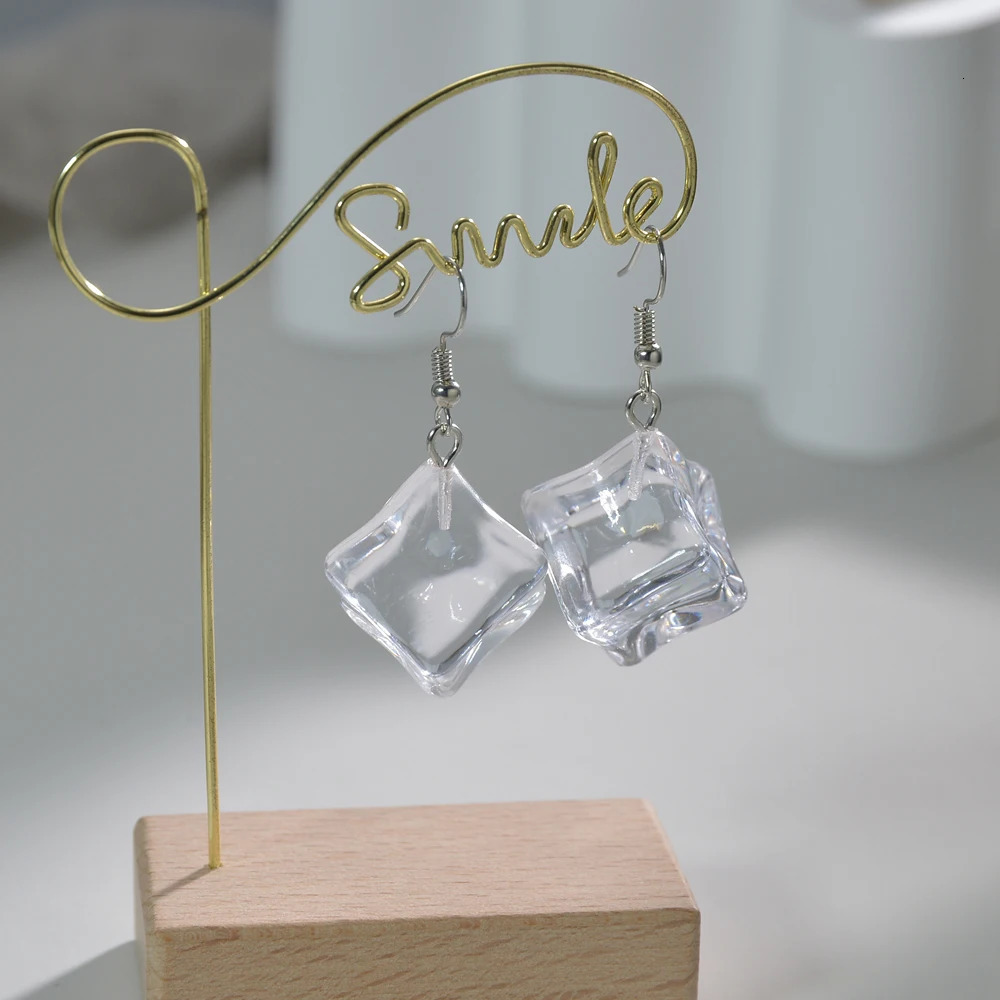 Geometric Transparent Acrylic Fun Ice Cube Big Earrings Fashion Exaggerated Irregular Womens Jewelry 250715