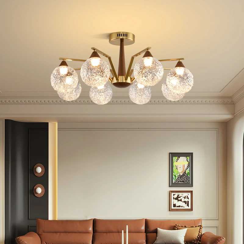 Modern LED Glass Ball Chandeliers Living Room Dining Table Salon Chandelier Bedroom Ceiling Chandelier Home Decoration LightingXJ250725
