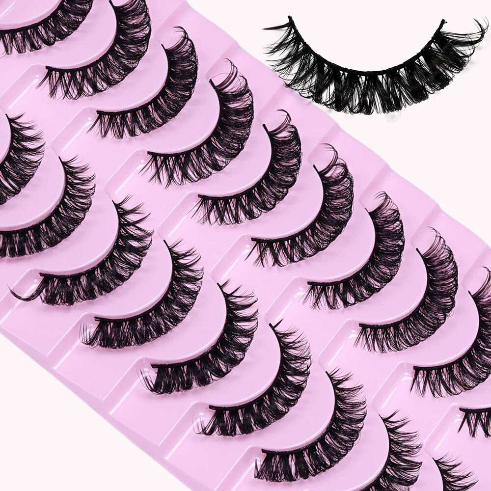 10 Pairs Russian Strip Lashes Fluffy Volume False Eyelashes D Curl Dramatic Cat eye lashes Make Up X250725