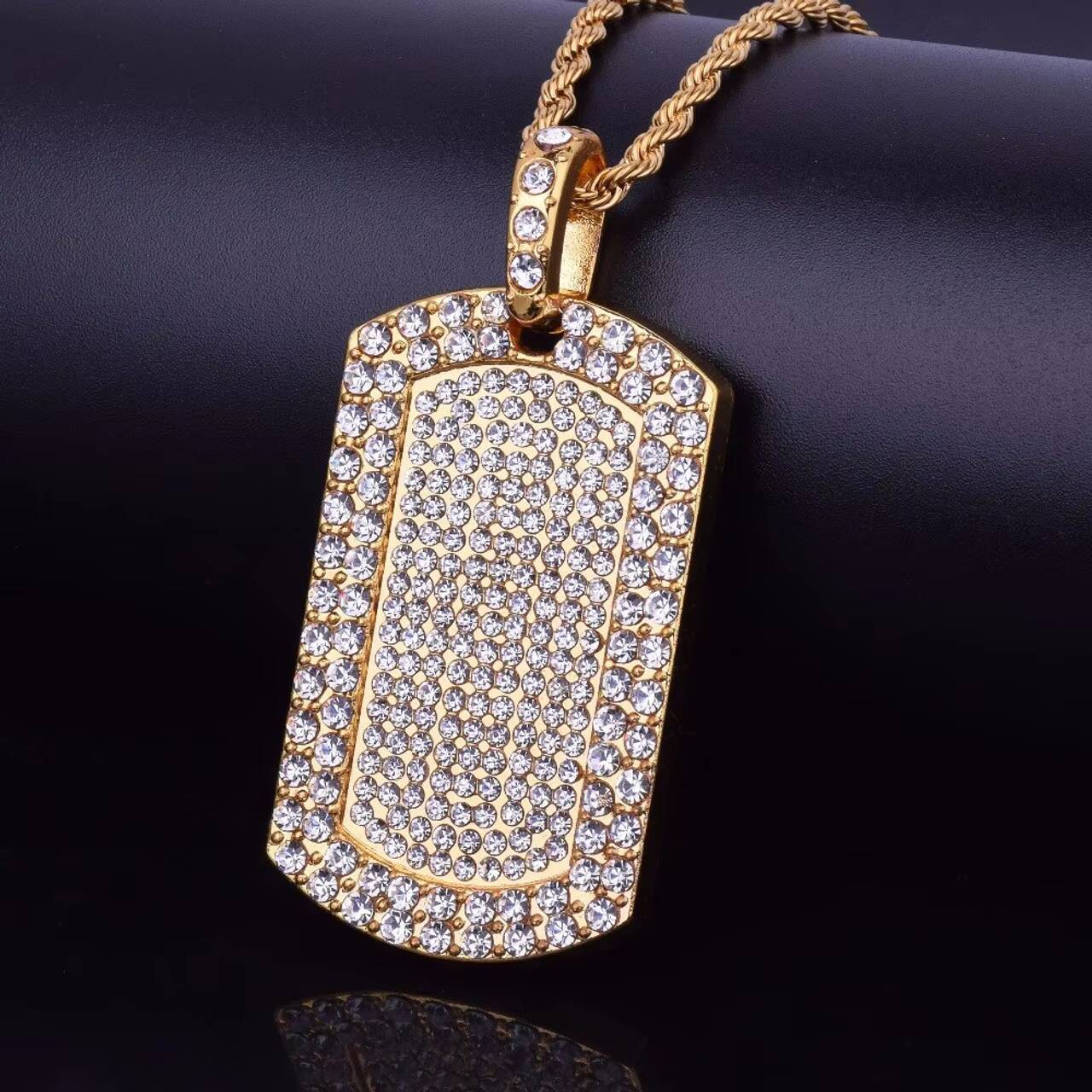 New Arrival Luxury 114ct Solid Gold Iced out Dogtag Pendant VVS Moissanite Hip Hop Style Custom for Men and Women