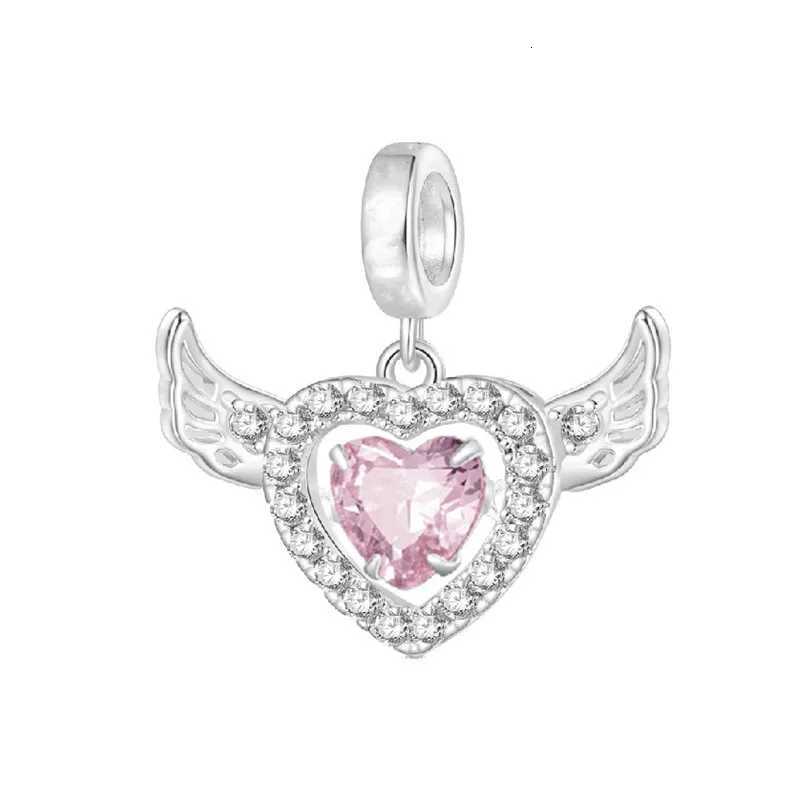 Heart Winged Angel Pendant Angel Wings Dad Mom Charm Beads Fit Original European 925 Sterling Silver Bracelet DIY Jewelry Gift XJ250726