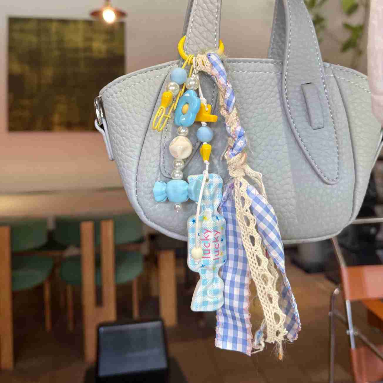 Korean Style Ins Bag Pendant Dopamine Flower Bowknot New Keychain 250715