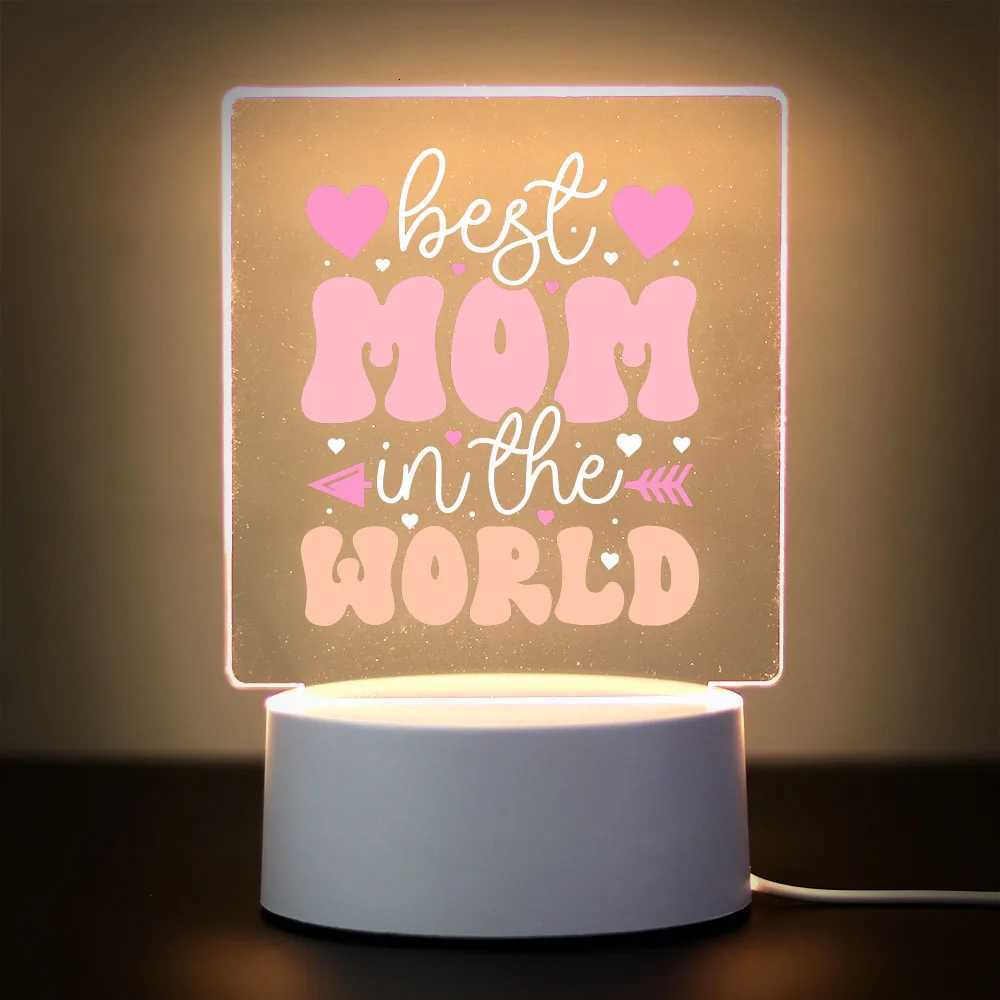 Colorful Print Text Acrylic LED Light For Mom Night Lamp Table Birthday Gift Bedroom Bedside Lamp Mothers Day Gift XJ250725