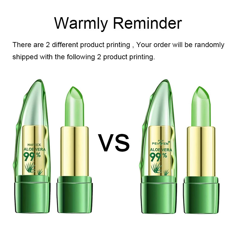1PC Moisturizing Aloe Vera Lipstick Discoloration Lip Care Nutritious Plumper Balm Magic Cosmetic Makeup Beauty 250716