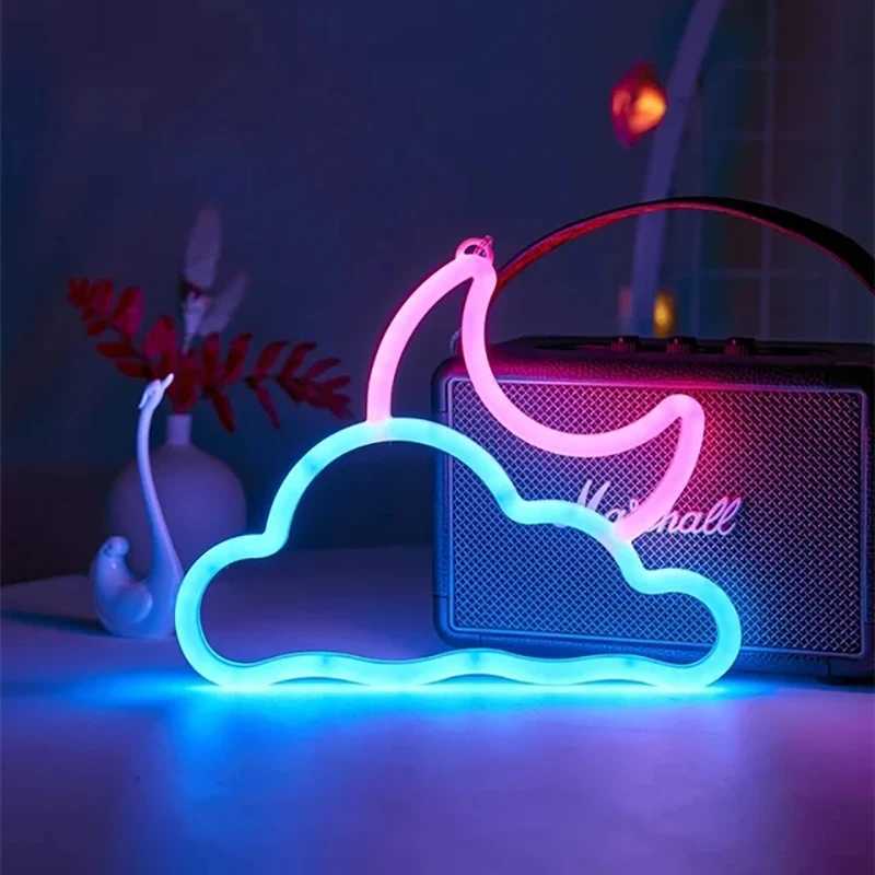 Gamepad Fire Moon Star LED Bright Neon Light Night Sign Modeling Lamp Room Wall Art Decoration Wholesale for Christmas Birthday Wedding XJ250725