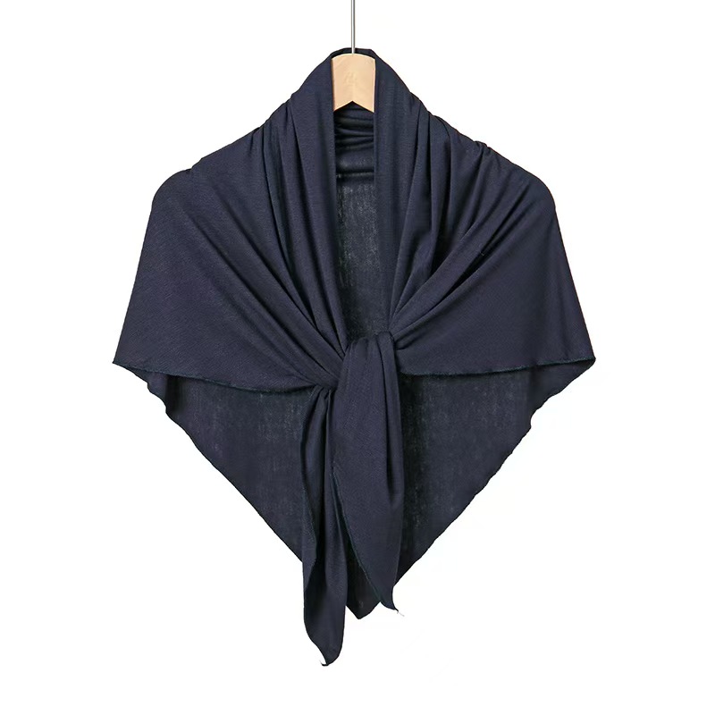 T1314 new solid color soft breathable modal triangle scarf elastic mercerized cotton women's headband cover headscarf scarf