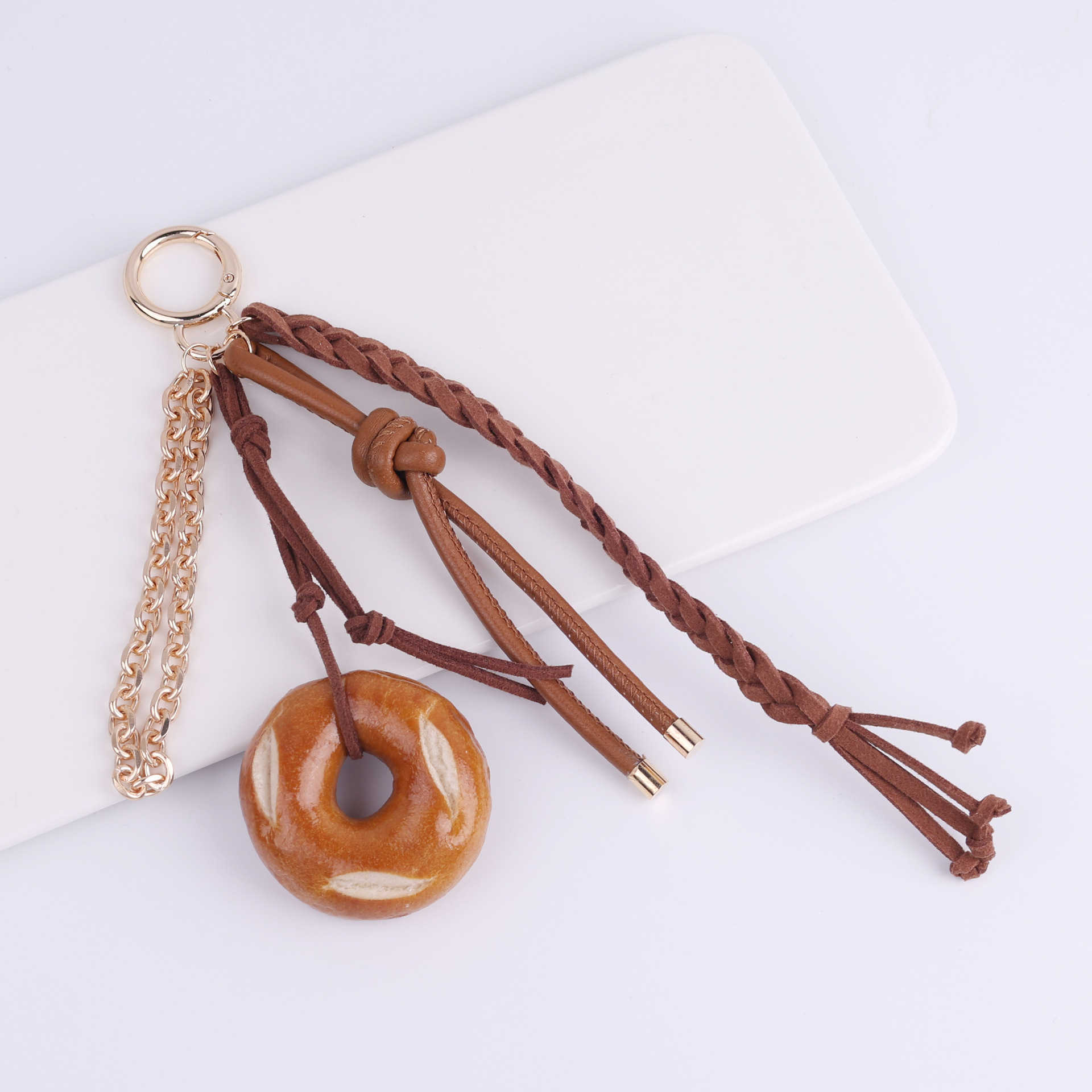 Trendy Ins Style Creative Food-shaped Keychain Bag Pendant Bread Chocolate Accessories 250715