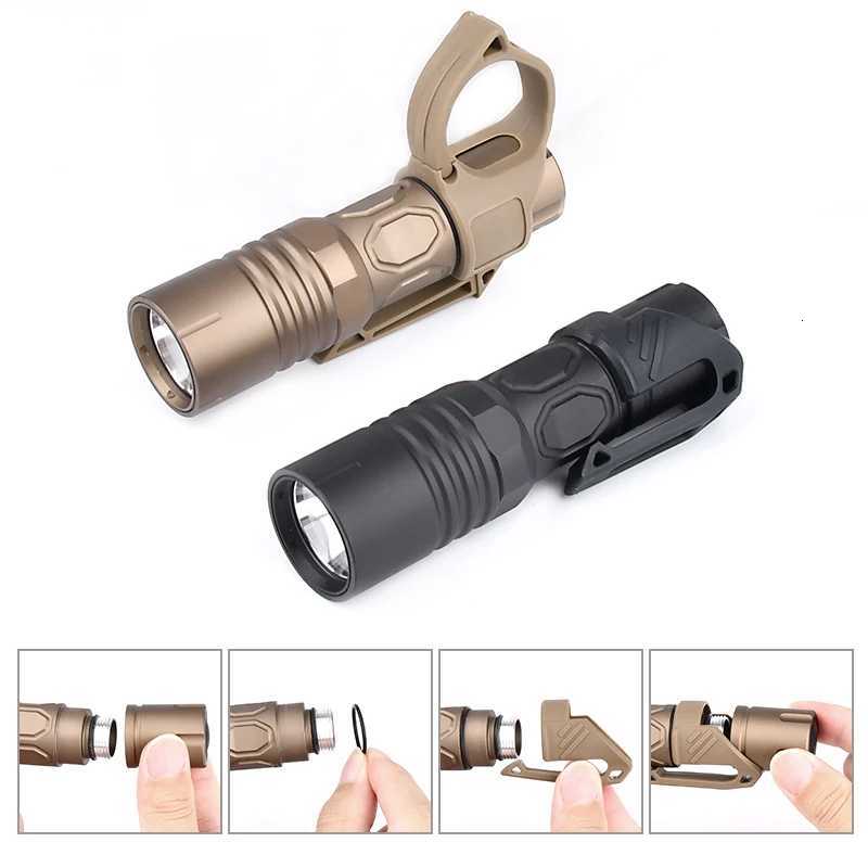 2 Pistol Handheld Flashlight Modlit Mark Tactical Switch Back Ring Metal LED Scout Light Airsoft Hunting Weapon Accessories W250722