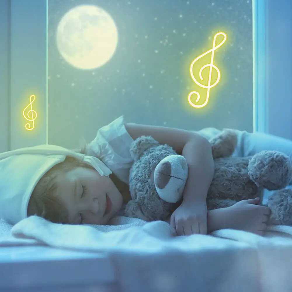 3D Wall Art Game Room Bedroom Living Room Decor Guitar Lamp Signs LED Neon MUSIC Note USB Powered Neon Signs Night Light XJ250725