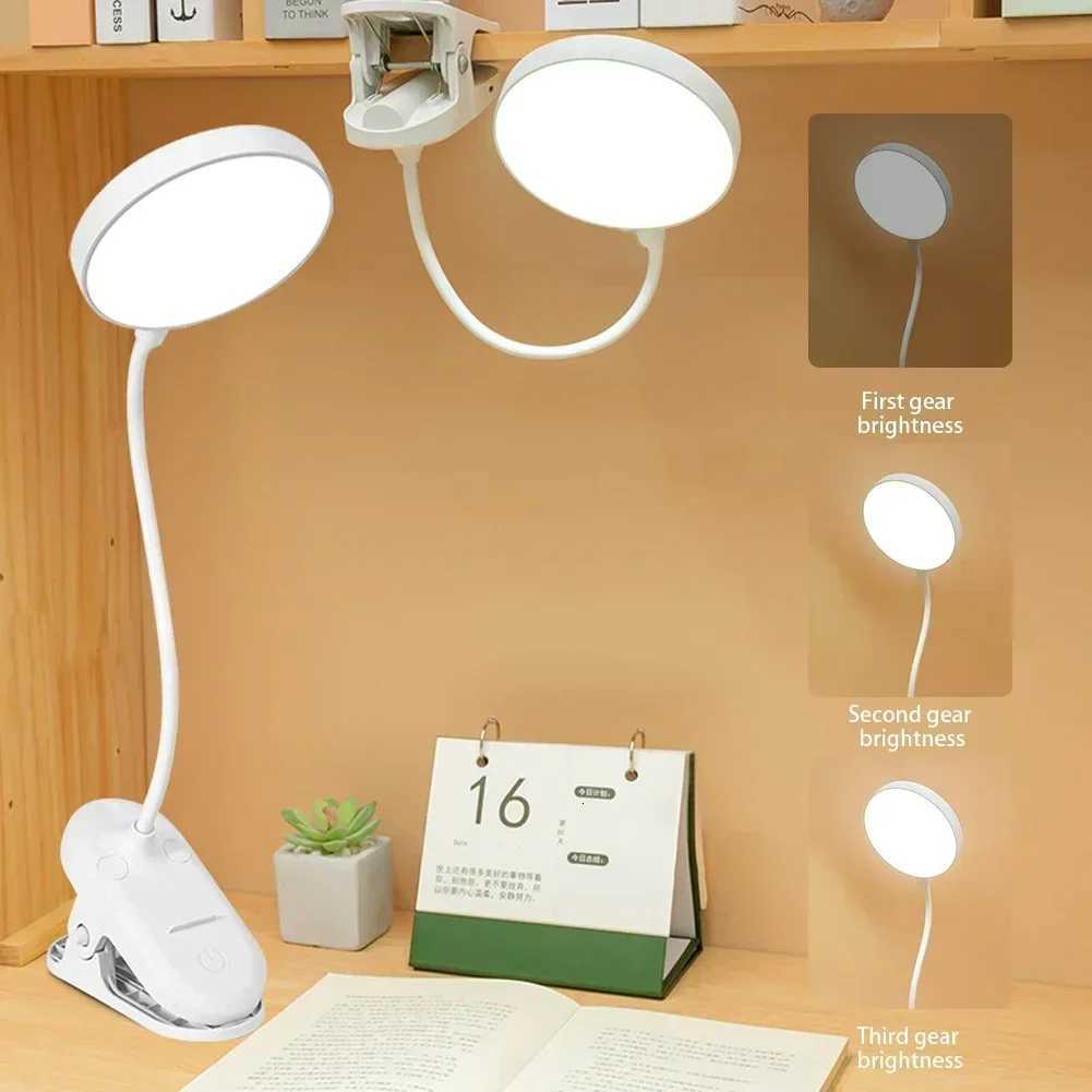 Desk Lamp USB Rechargeable Table Lamp With Clip Bed Reading Book Night Light LED Desk Lamps 3 Modes Dimming Eye Protection DC5V XJ250725