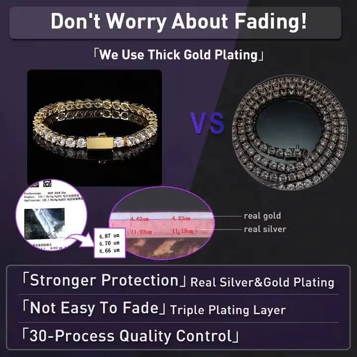 5mm Hip Hop Necklace Custom VVS Moissanite Tennis Chain With 925 Silver Necklace Bracelet for Women Men