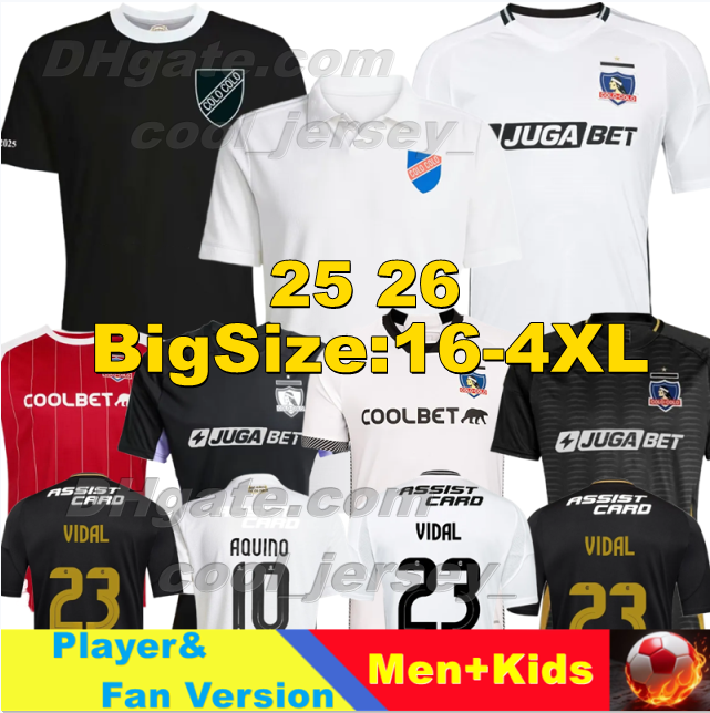 XXXL 4XL 24 25 26 COLO COLO Soccer Jerseys 100th anniversary CORREA CEPEDA Women Football Shirts 2025 2026 OROZ RODRIGUEZ AQUINO PIZARRO VEGAS Men Uniforms Kids Kits