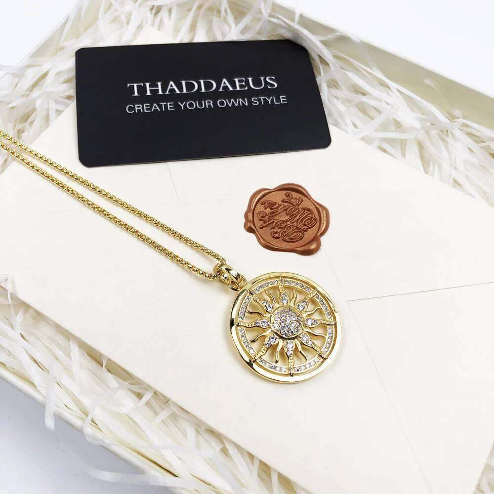 Necklace Gold Color Sun Brand Link Chain Fashion Ethnic Jewelry Europe Style Stering Sier Gift For Men Women