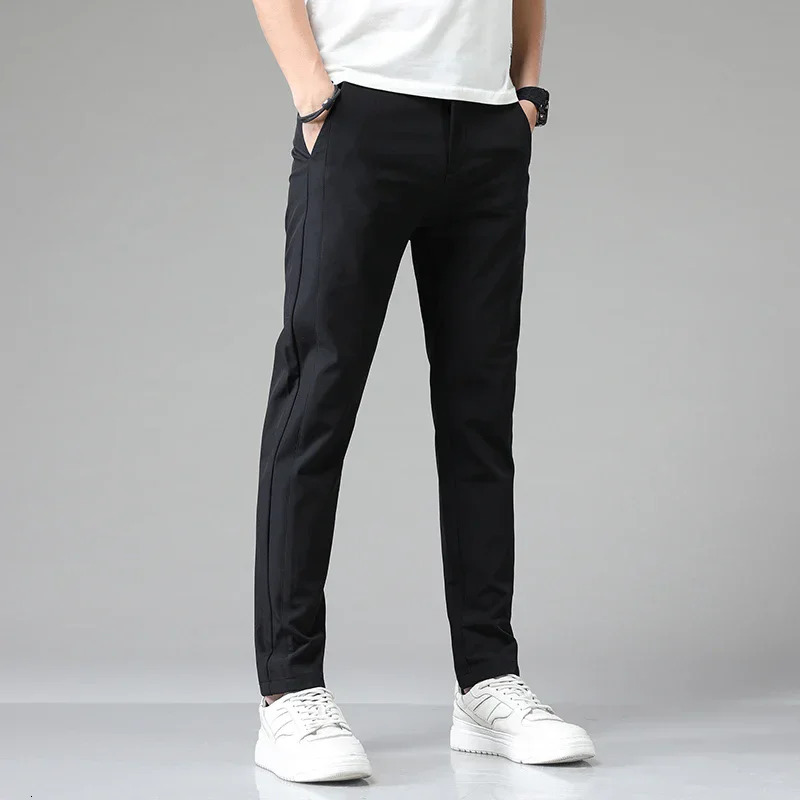 2024 Spring Summer Ultrathin Mens Stretch Slim Straight Casual Pants High Quality Fashion Breathable Golf Sports Trousers 250724
