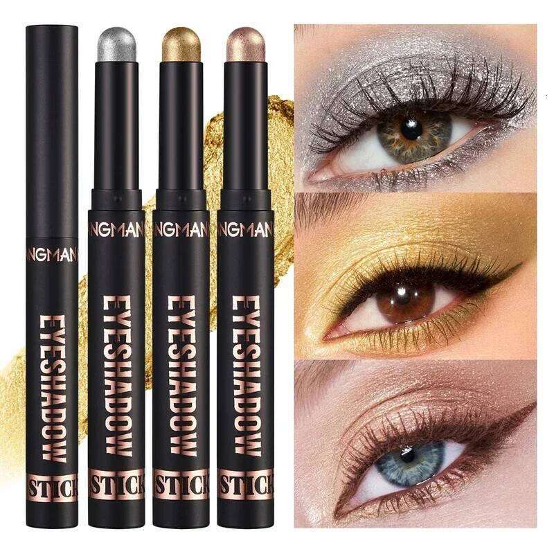 16 Gold Blue Pencil Pearlescent Matte Eyeshadow Stick Waterproof Long Lasting Color Glitter Face Highlight X250726