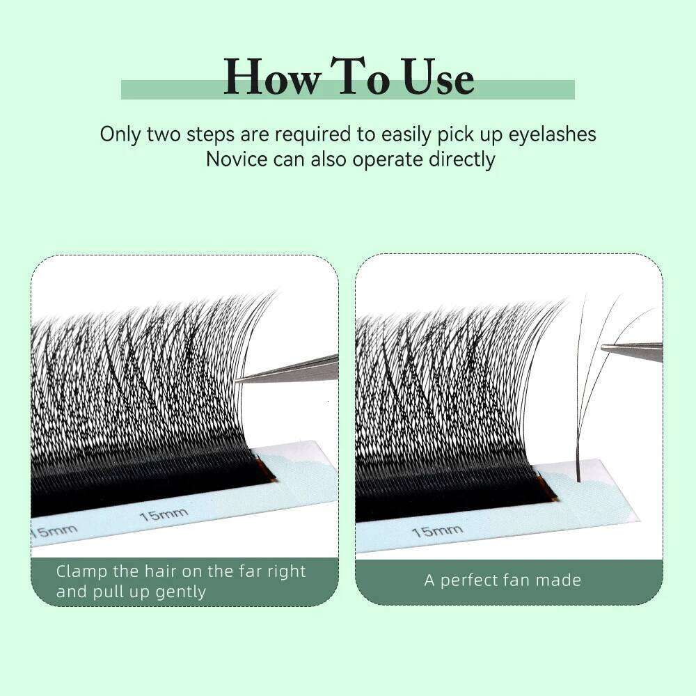Yelix Smaller Spacing Shape Eyelash Extension Premade Volume Fan Natural Soft Narrow 3D W Lashes X250725