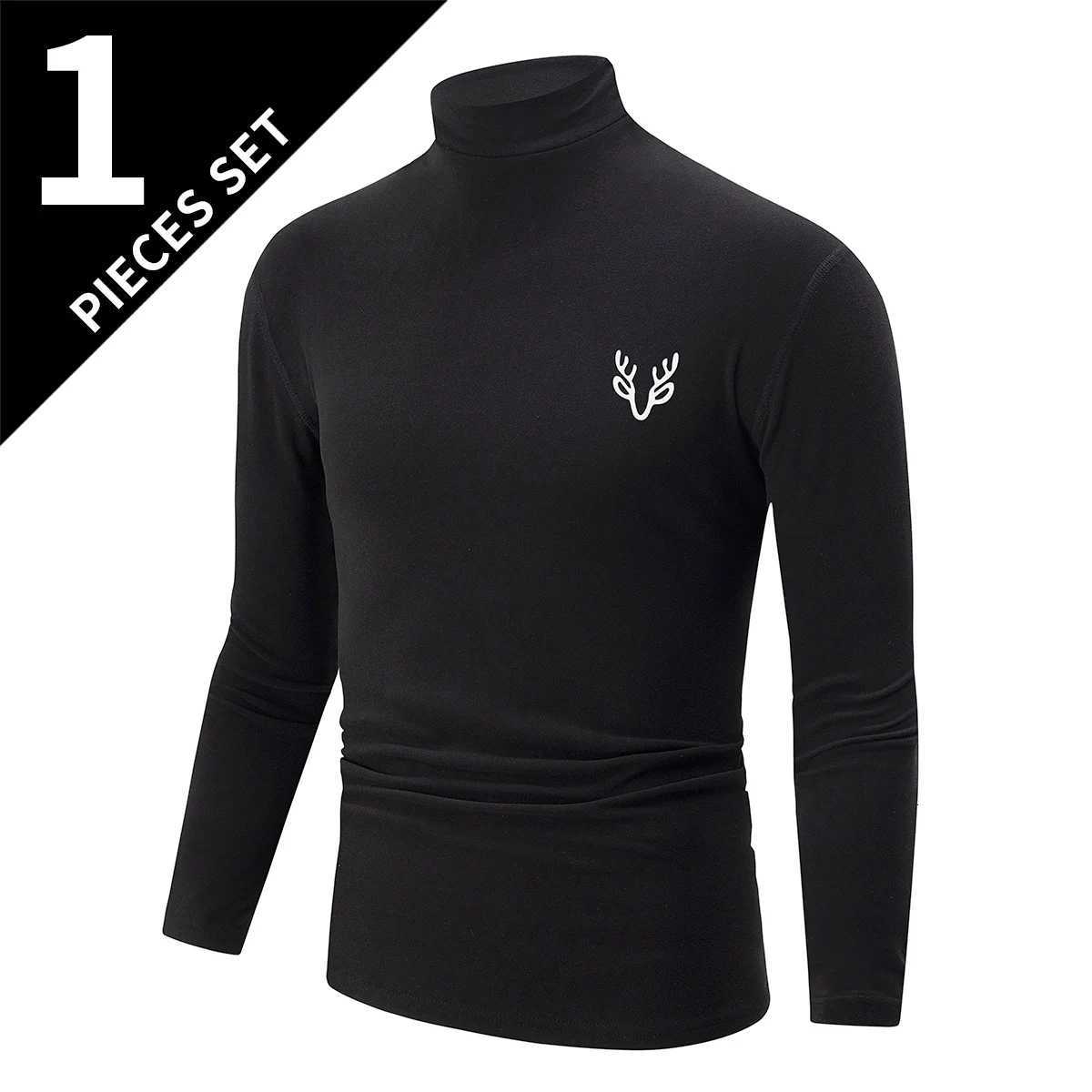 1/3 Pcs Mens White BottoMing Small Turtleneck Shirt In Autumn And Winter Casual Joker Fashion Long Sleeve T-Shirt Teenagers War Z250725