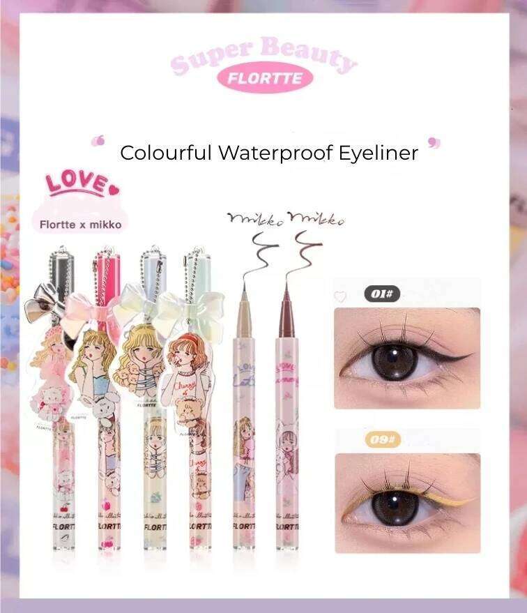 FLORTTE Colourful Eyeliner Pencil Aegyosal 10 Colors Long-lasting Waterproof And Sdge-Free Makeup
