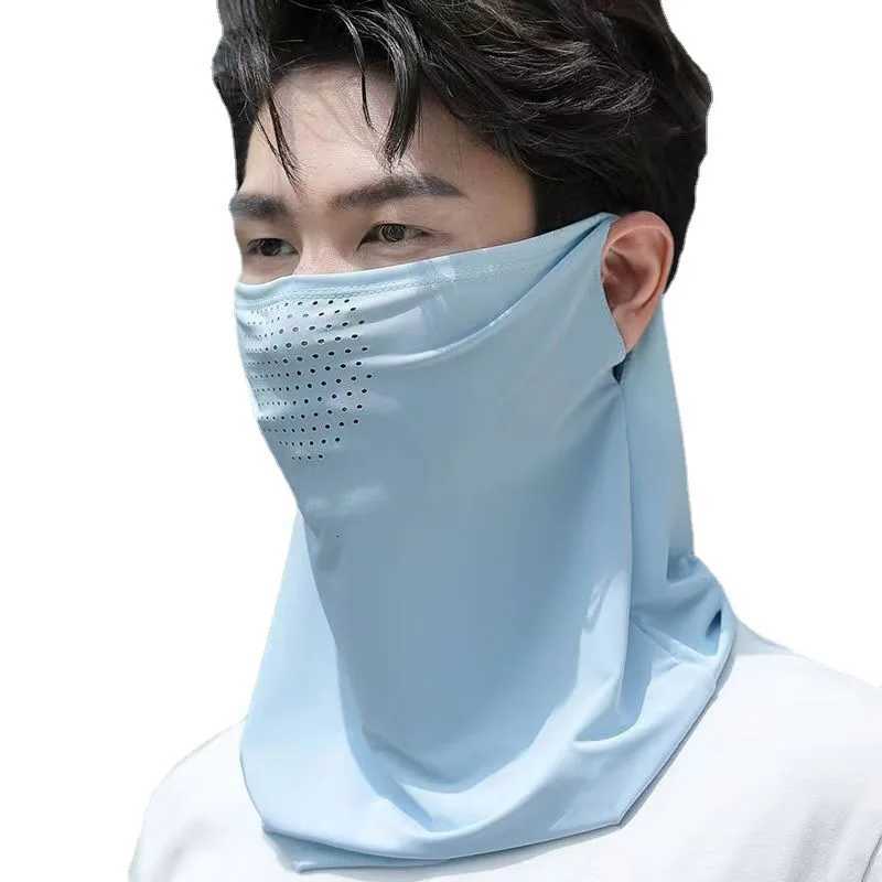 Summer UV Protection Mask Silk Breathable Sun Protection Mask Bib Unisex Solid Color Versatile One Size Fits All Face Scarf Z250725