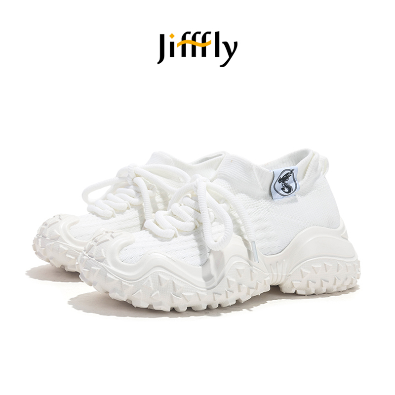 Jiffly Women's Fall/Winter '24 Net Mesh Breathable Socks Sneakers with Thick Soles