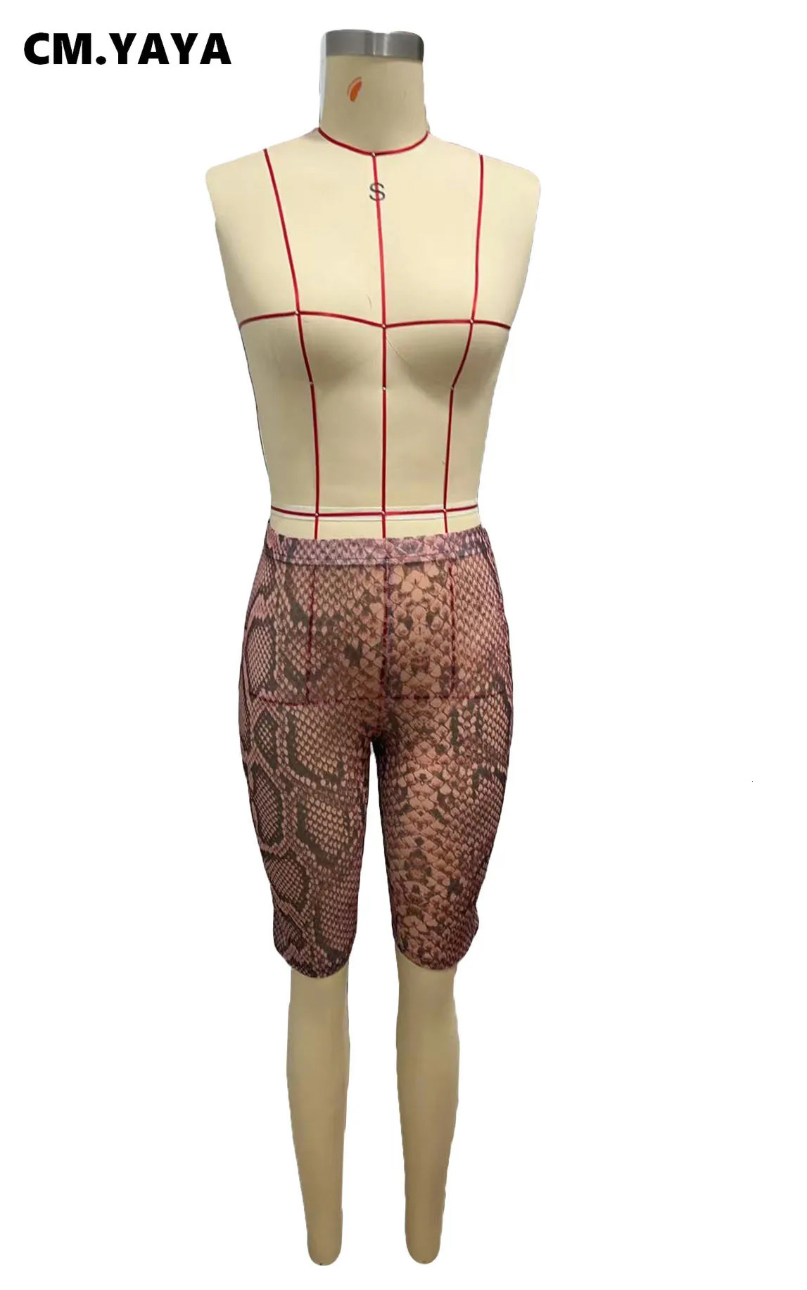 CMYAYA Women Fashion Sexy Party Clubwear Mesh See Though Pants s 2025 Summer Leopard Print Leggings Street Trousers 250725