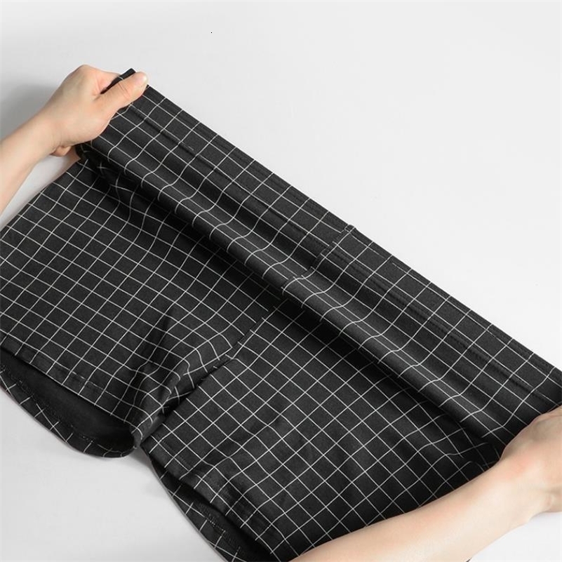 4Pcs Mens Underwear Boxers Shorts Casual Cotton Sleep Underpants Homewear Men Panties Striped Plaid Loose Comfortable 250725